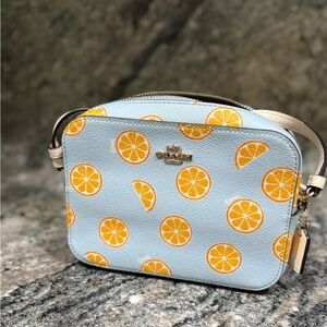 Coach Women's Mini Jamie Camera Bag with Orange Print - Gold/orange/blue
